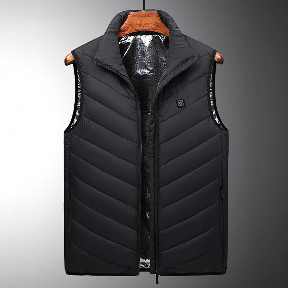 Unisex Electric Thermal Jacket Rechargable Heating Thermal Vest Infrared Carbon Fibe 3 Heating Levels for Trekking Ski Cycling