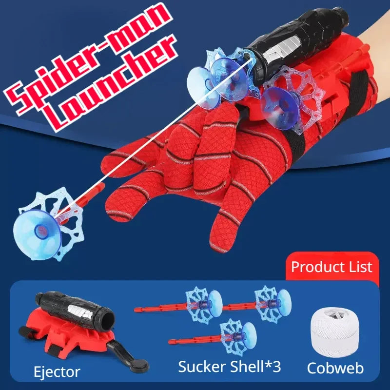 Cobweb Ejector Spider Man Super Hero Gloves Childern Toy Boy Decoraction for Cosplayer Emissionable Soft Bullet Gun