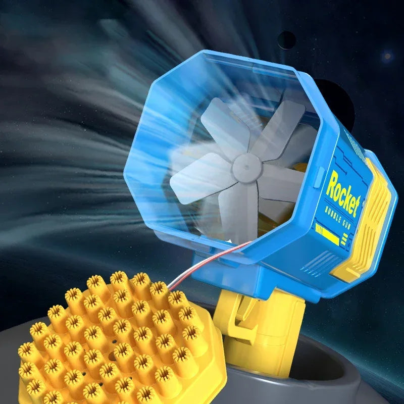 76 Hole Rocket Launcher Handheld Portable Electric Automatic Bubble Gun for Boys and Girls （Without Bubble Water）