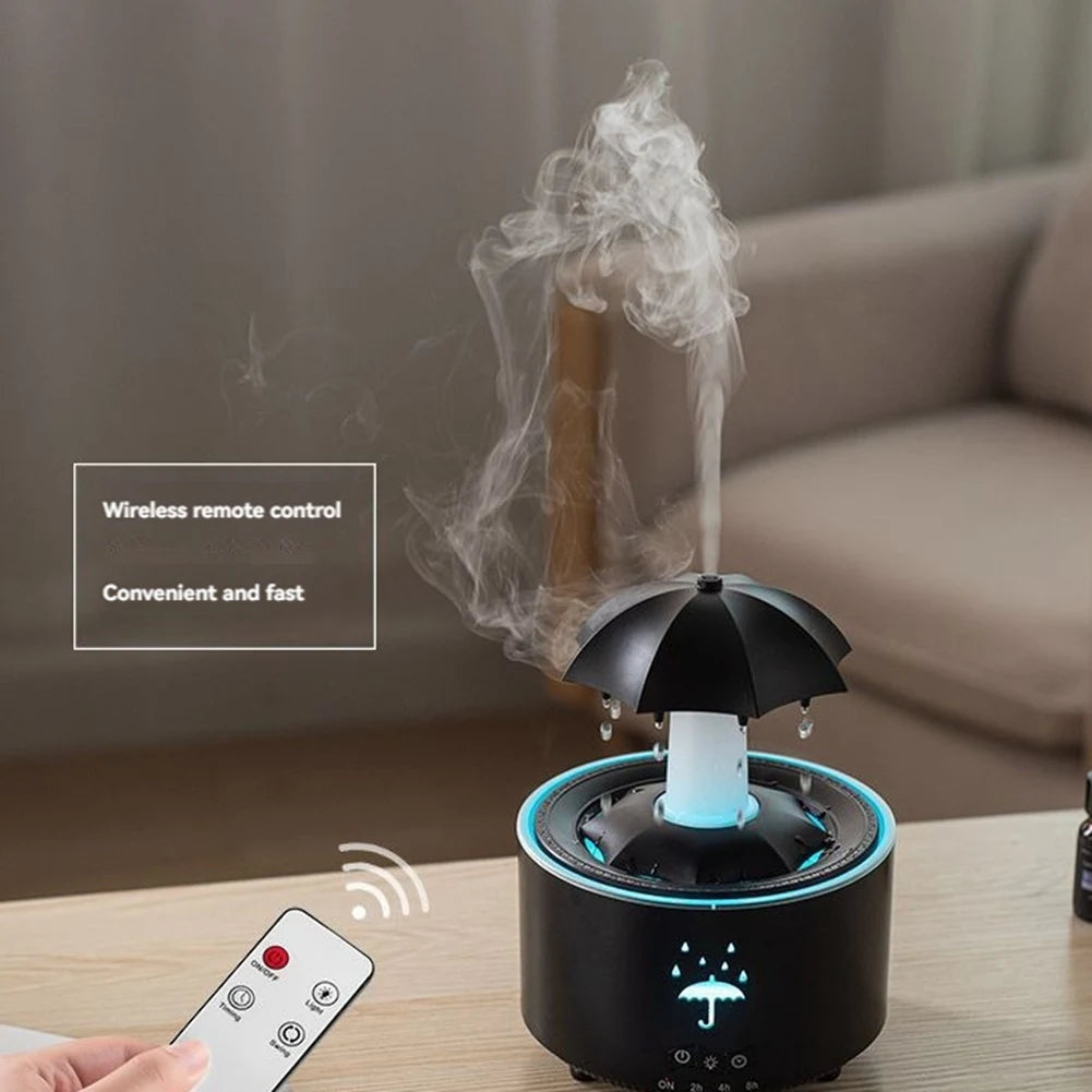 ABRG-Raindrop Humidifier For Bedroom Large Room Air Humidifiers & Aromatherapy Diffuser Quiet Humidifier With Light