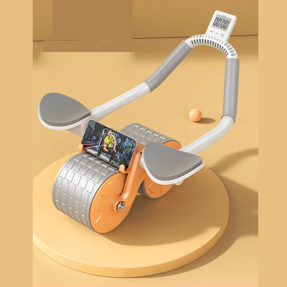 High-quality fitness exercise roller support automatic rebound ab wheel core muscle training device