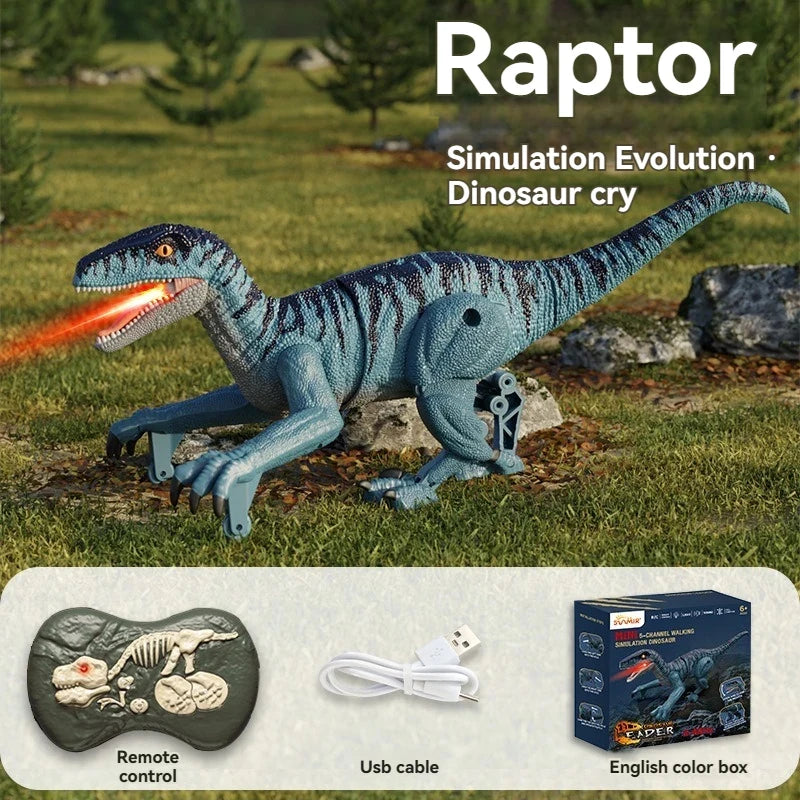 Hot Laser Tracking RC Dinosaur Toys for Kids Remote Control Robot Verisimilitude Sound Spray for Kids Boys Girls Children G