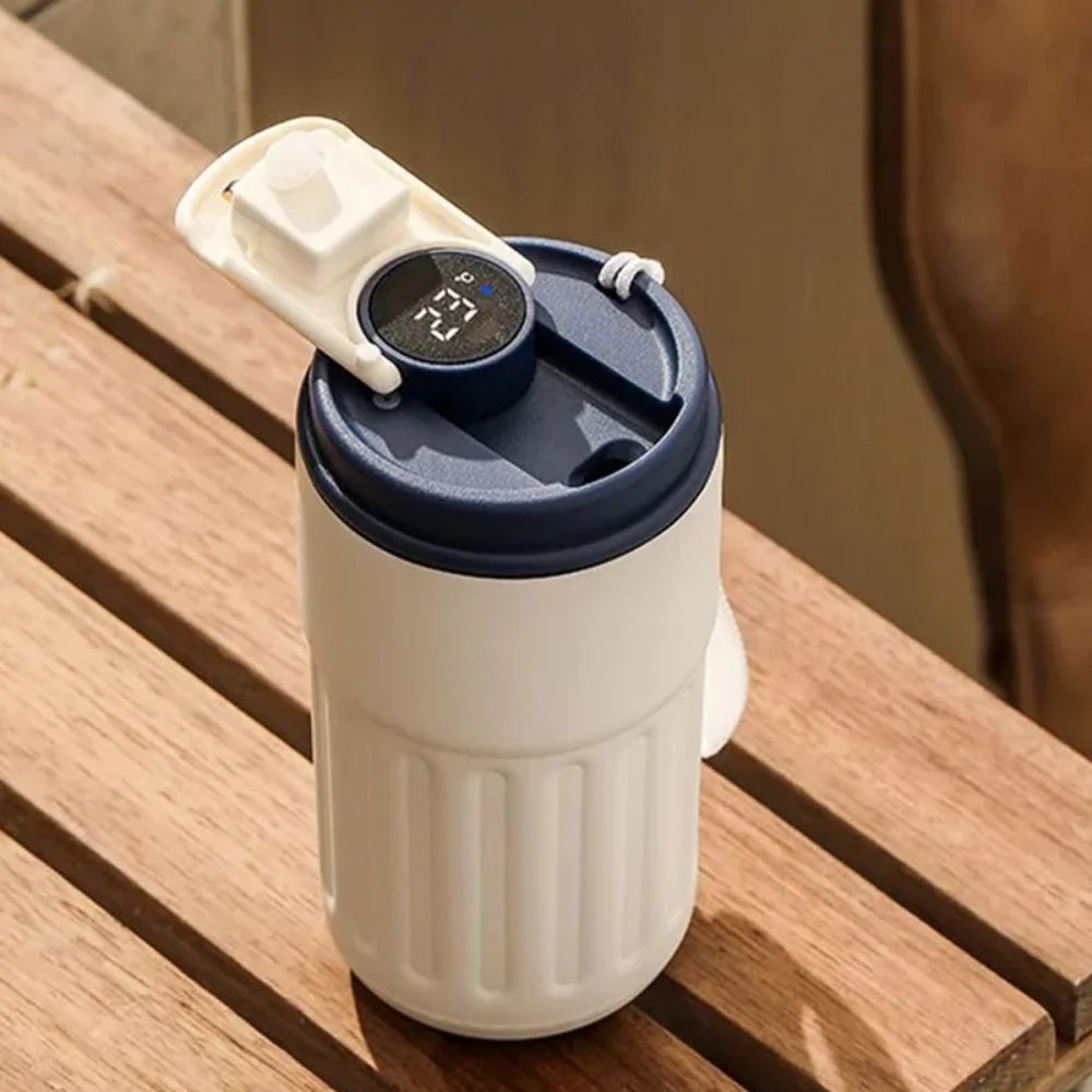 Vacuum Flask 450ML Thermal Water Bottle Creative Portable Coffee Thermos Cup Double Wall Digital Drinking Bottle Travel