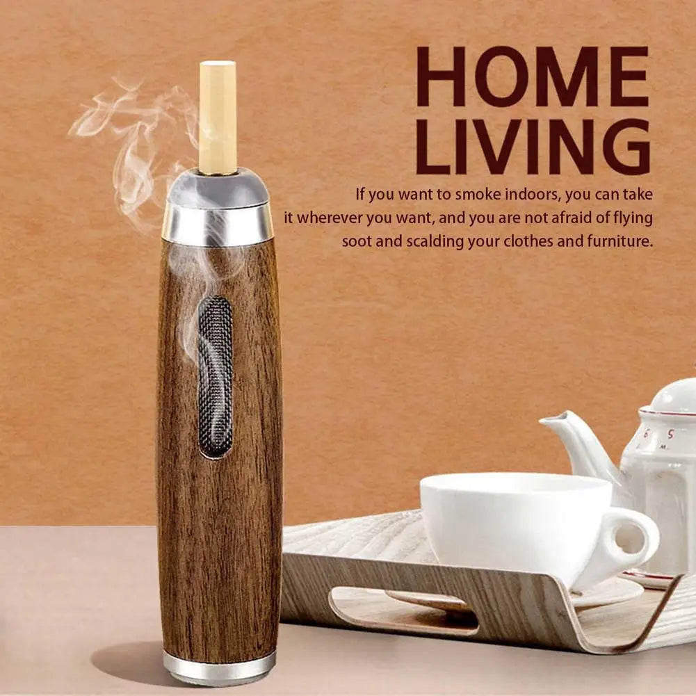 Dust-free Smoking Car Ashtray Wooden Car Portable Smoke Cigarette Mobile Anti Holder Tool Mini Filter Soot-flying Ashtray L8K8