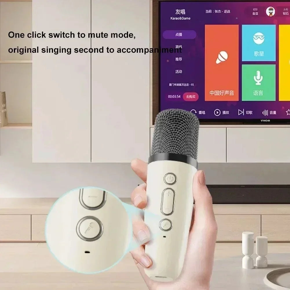 Bluetooth K12 Karaoke Machine Portable 5.3 PA Speaker System with Single Dual  Wireless Mic Home Family Singing Children's Gifts
