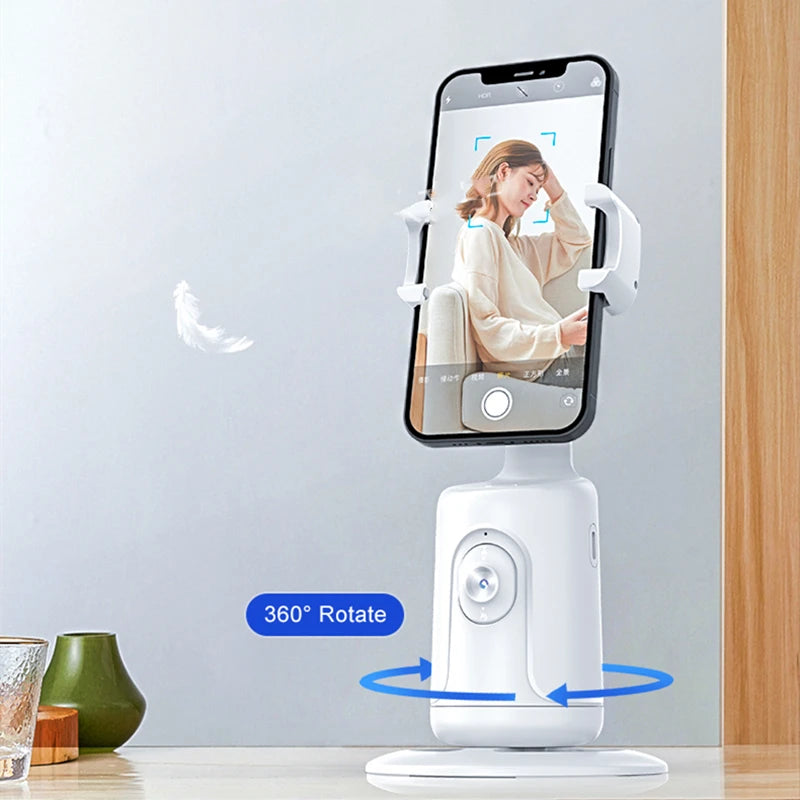 360 Rotation Gimbal Stabilizer AI Following Face Tracking Desktop Gimbal PTZ For Tiktok Smartphone Live