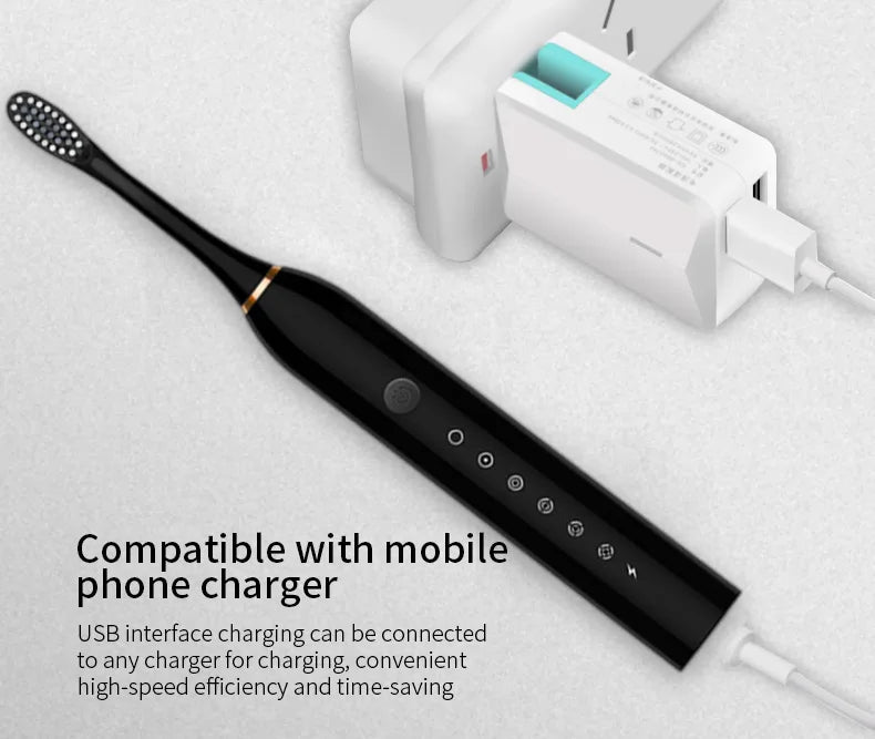 6 Clean Modes Sonic Electric Toothbrush USB Rechargeable Massage Relax Tooth Brush Adult Washable Teeth Whitening Cleaning Brush