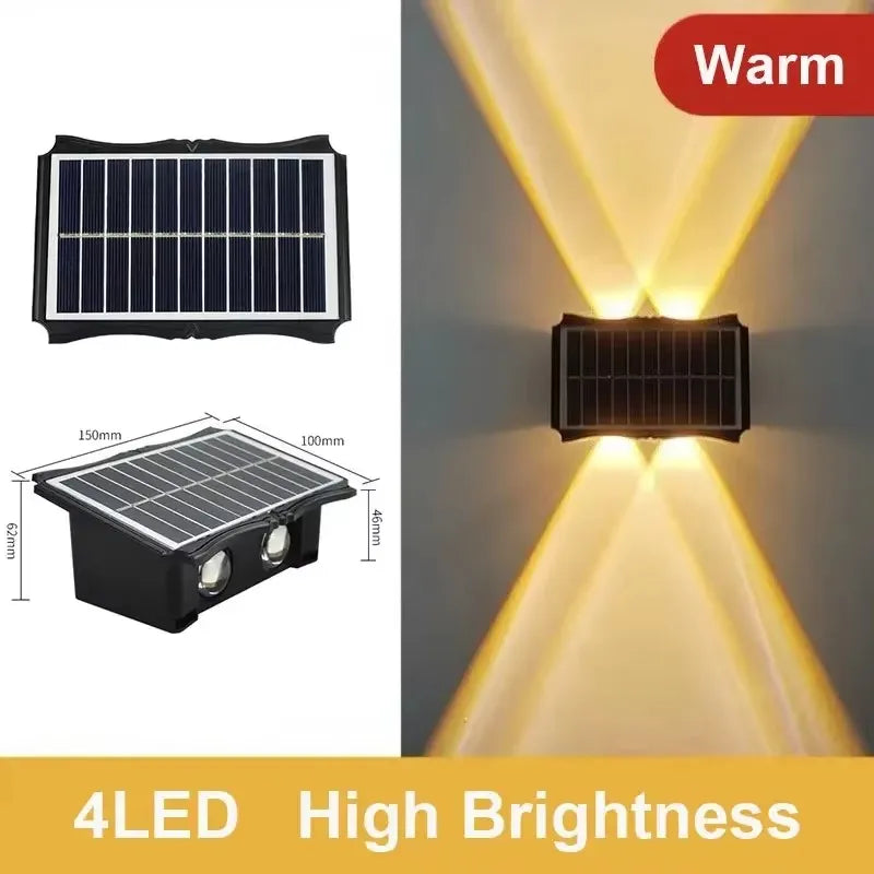 Solar Wall Lamp Outdoor Solar LED Light Waterproof Up And Down Luminous Lighting Balcony Yard Garden Decoration Lights