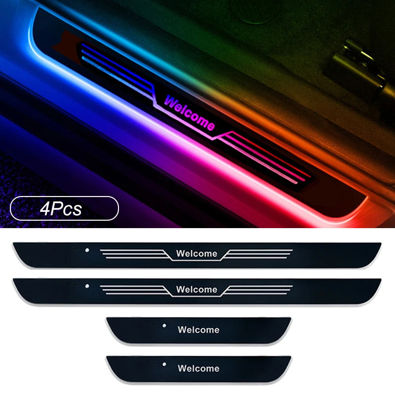 【Customized】Car Door Sill Light LED Car Ambient Lights RGB Welcome Pedal Light For Hyundai Nissan Toyota Mazda B-MW Other Auto