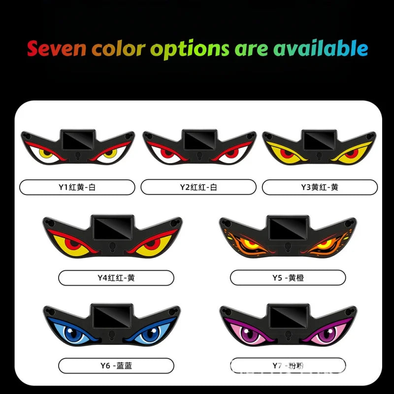 For Vehicle Decor Car Interior Solar Dynamic Evil Eye LED Expression Light Warning Light Truck Suction Cup Mount Eye Light