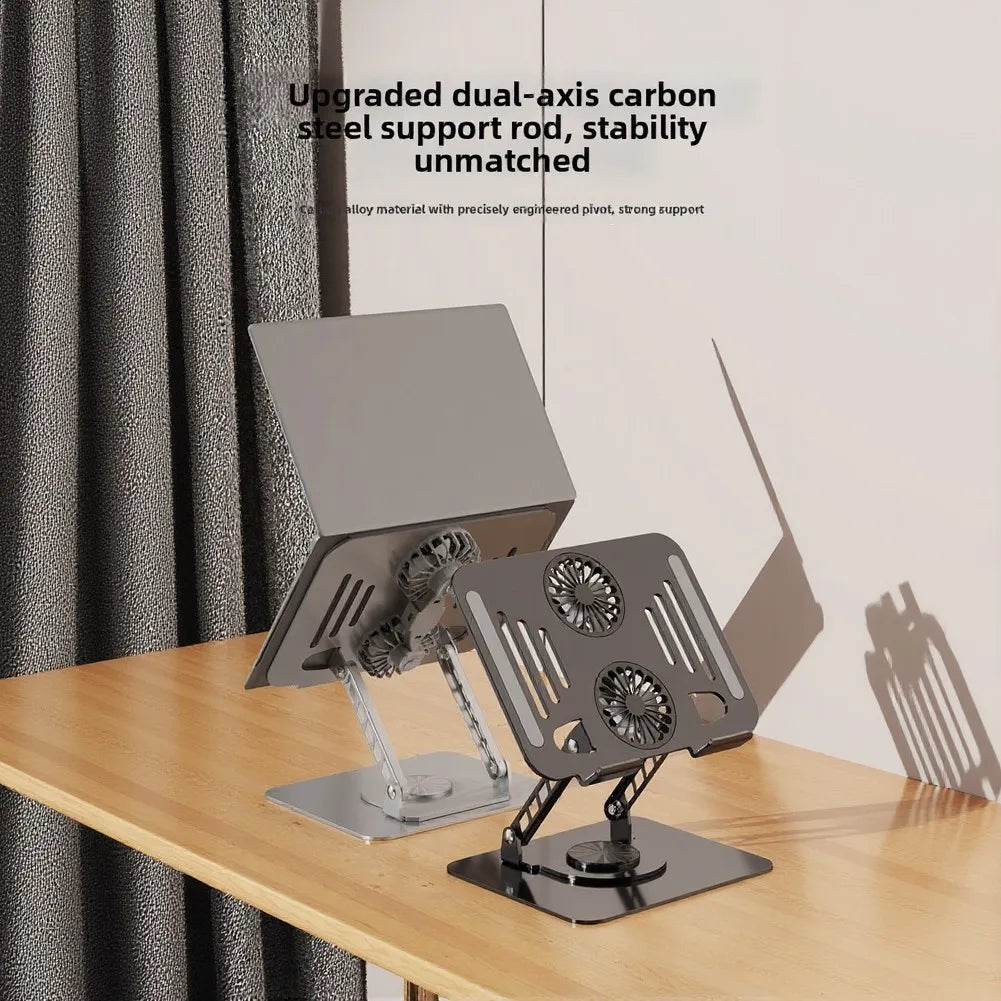 2 Fan Laptop Cooler Stand Lifting Laptop Cooling Stand Notebook Riser Anti-slip For All Tablet Laptop Adjustable Bracket Tools
