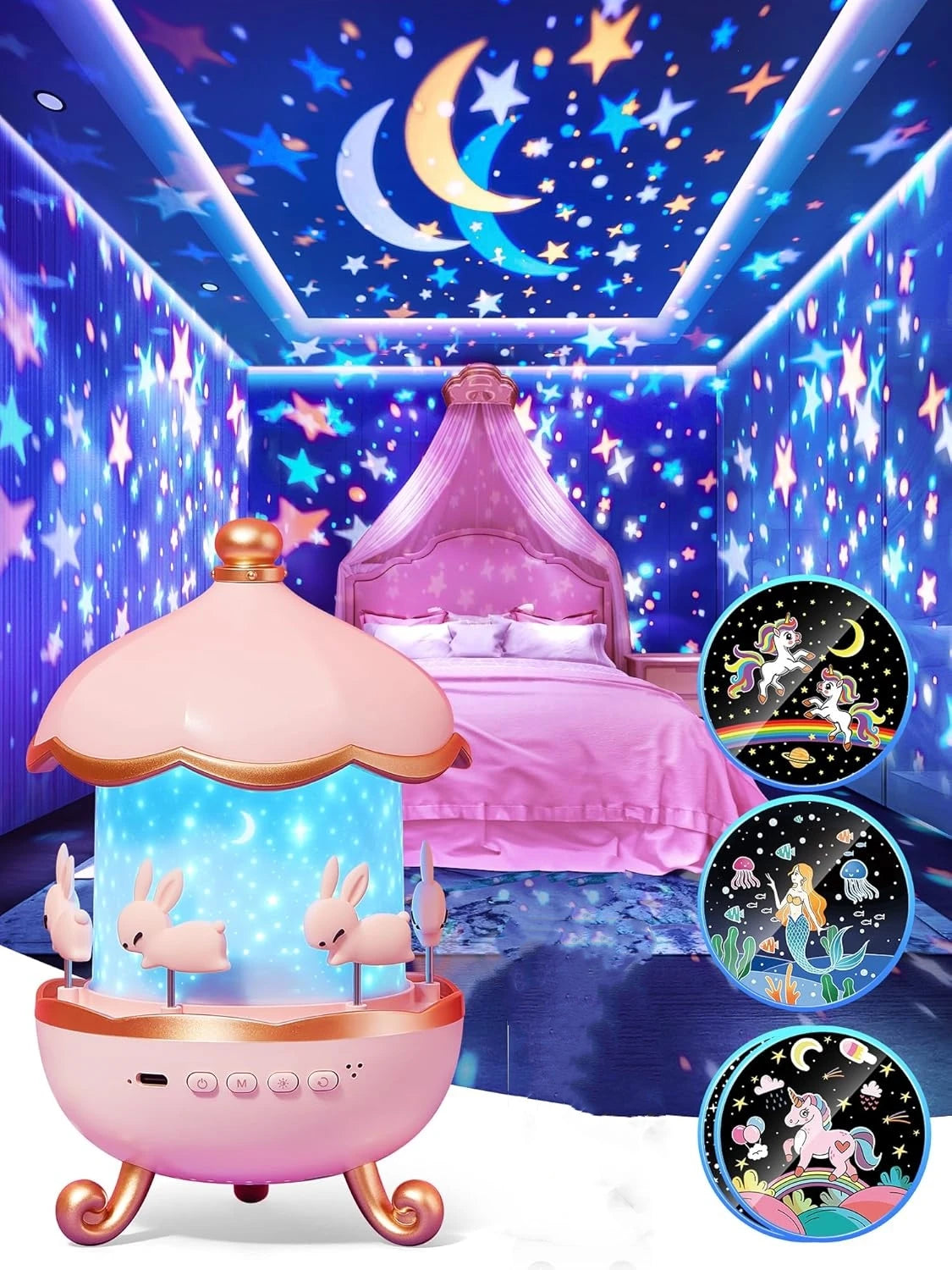 Star Projector for Kids 12 Films Star Lights for Ceiling Projector Baby Night Lamp with Exquisite Gifts