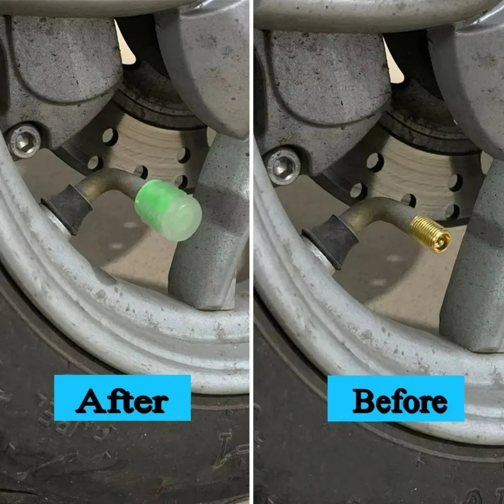 Glow-in-the-Dark Car Valve Stem Caps Universal Plastic Waterproof Fluorescent Green/ Blue Auto Motorcycle Bike Tire Valve Covers