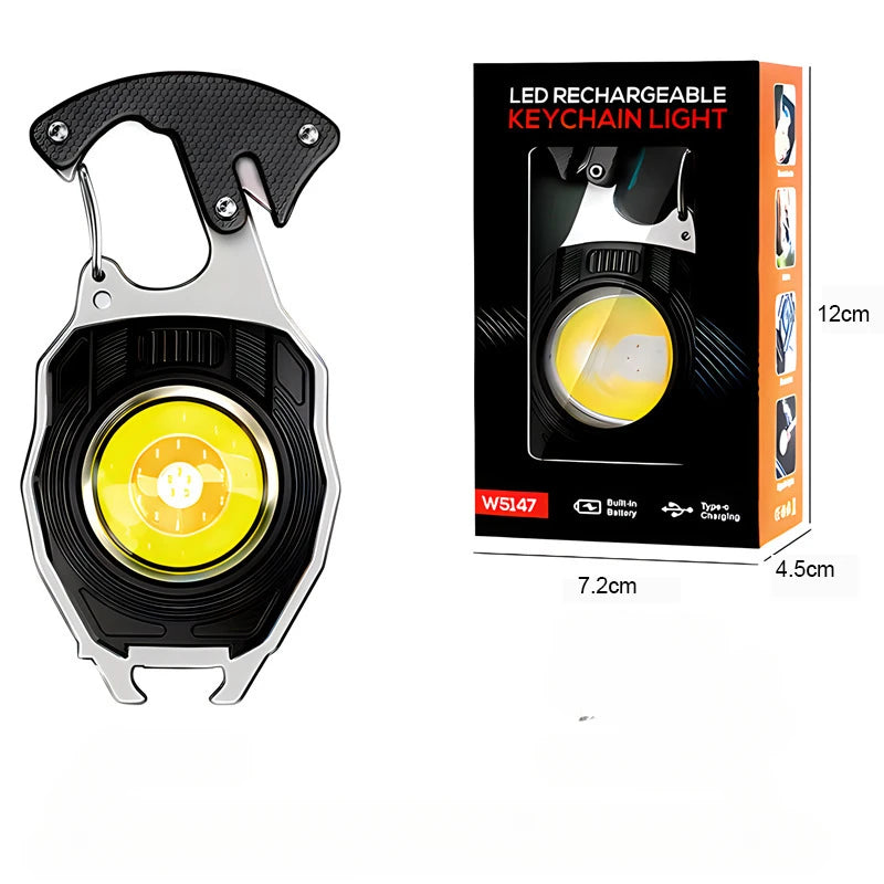 Mini Flashlight Emergency Light Electric Lighter Portable COB Working LED Keychain USB Rechargeable Cigarette Accessories Gifts