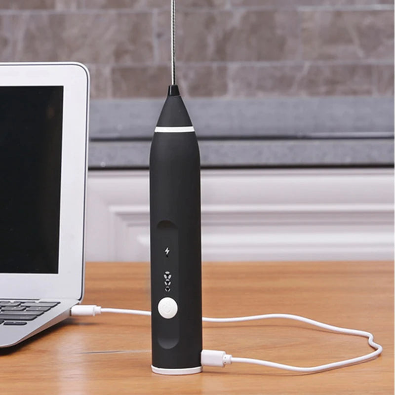 Portable Milk Frother USB Rechargeable Handheld Blender Foamer High Speeds Drink Maker Whisk Mixer For Coffee Cappuccino Cream