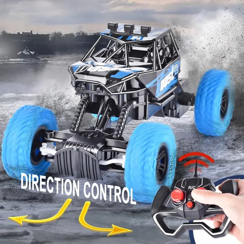 New Remote Control Car With Colorful Flashing Lights, Rubber Wheels, Off-road Toy Car Suitable For Christmas Children's Gifts