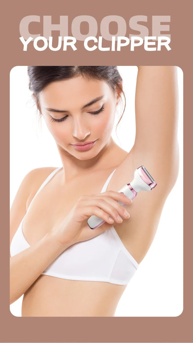 4 in 1 Electric Lady Shaver Body Hair Removal Epilator Painless Cordless Trimmer Razor Gifts for Women Home Appliances