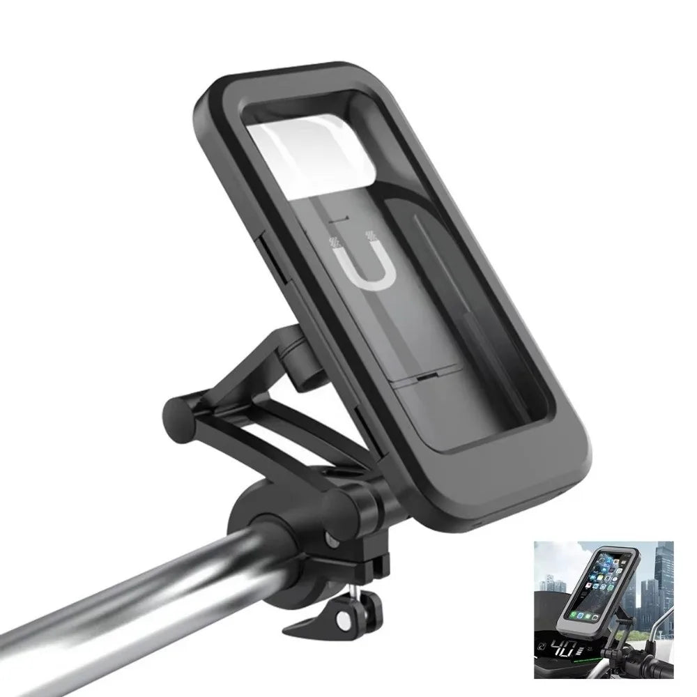 Waterproof Motorcycle Phone Holder 360° Swivel Magnetic Design Bicycle Phone Holder Navigation Support Adjustable