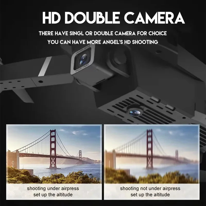 E88 NEW Professional Wide Angle RC Dron HD 4K Camera Mode Foldable Helicopter Aircraft Quadcopter Drone Kid Gift Toys
