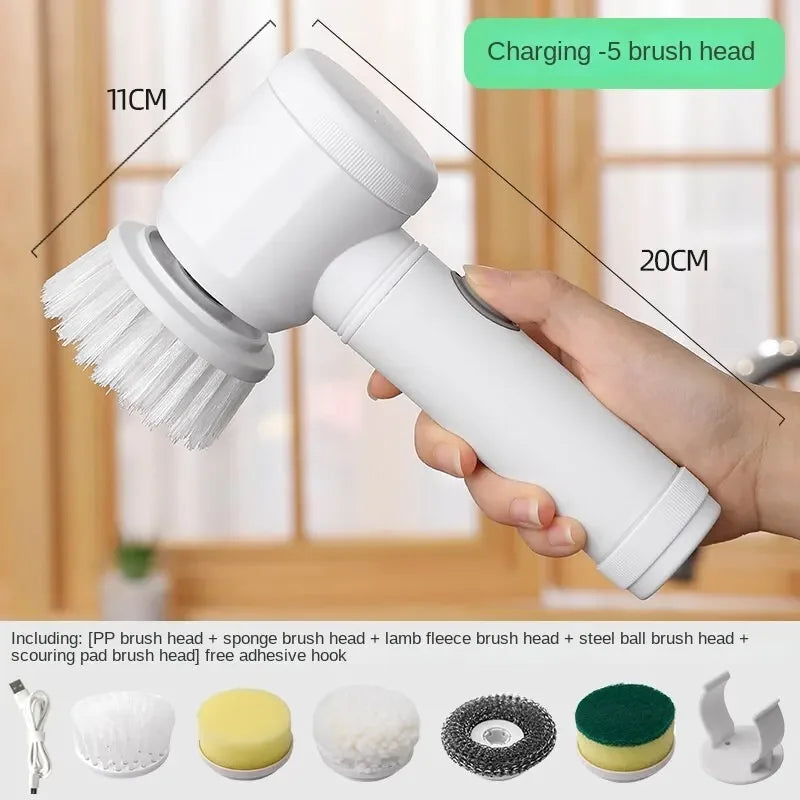 Cordless electric cleaning brush, household kitchen dishwashing brush, bathtub tile cleaning brush, window cleaning brush.
