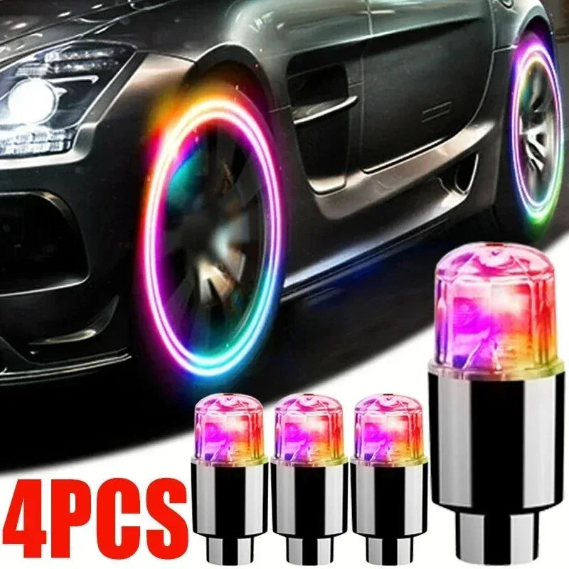 LED Tire Valve Light Universal Waterproof Wheel Decor Lamp Tyre Accessory for Car Motorcycle Bicycle Night Driving Safety Decor