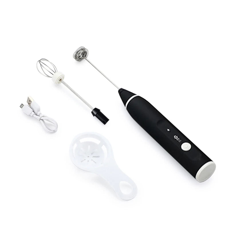 Portable Milk Frother USB Rechargeable Handheld Blender Foamer High Speeds Drink Maker Whisk Mixer For Coffee Cappuccino Cream