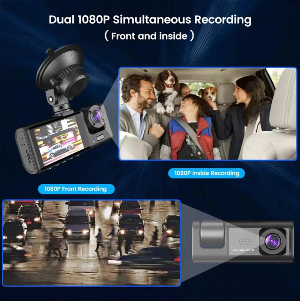 A22 1080P DVR Car Recorder 2-inch Screen Front and Rear Cameras Car Recorder 32G/64g Supports Night Vision Loop