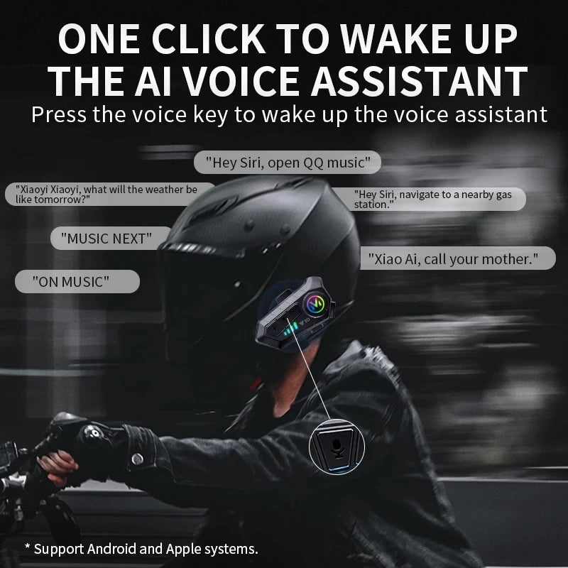 Helmet Bluetooth Earphones Y10 Waterproof Noise Reduction Motorcycle Earphones Soft Mac Helmet Earphones