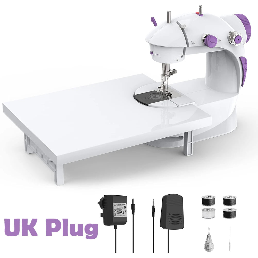 Mini Electric Handheld Sewing Machine 2022 Dual Speed Adjustment with Light Foot AC100-240V Double Threads Pendal Sewing Machine