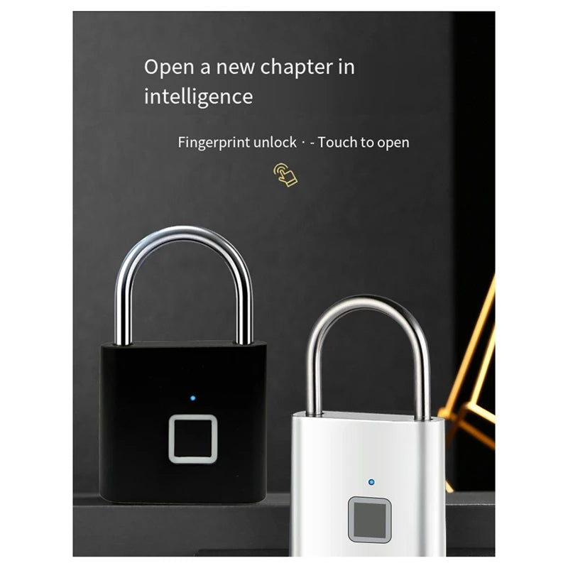 ZIZI Fingerprint Lock Electronic Lock Electronic Fingerprint Lock Padlock Outdoor Waterproof And Rust-Proof