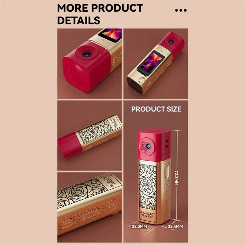 JABS-Thumb Camera 2K HD Mini Keychain Recorder Portable Autofocus 230° Video Recorder Lipstick Pocket Camcorder