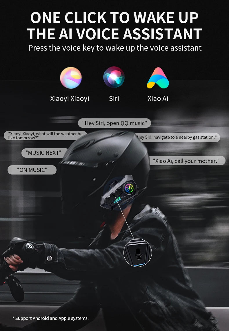 Helmet Bluetooth Earphones Y10 Waterproof Noise Reduction Motorcycle Earphones Soft Mac Helmet Earphones