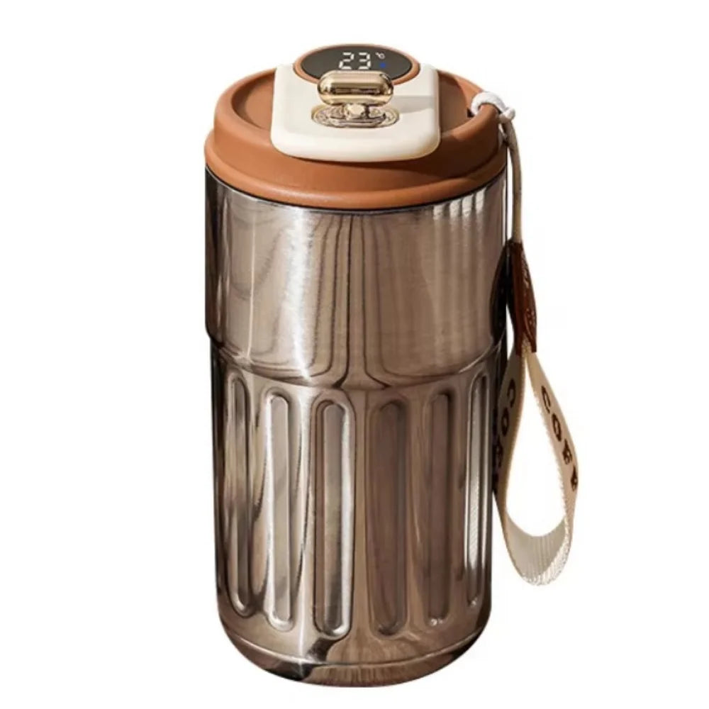 Vacuum Flask 450ML Thermal Water Bottle Creative Portable Coffee Thermos Cup Double Wall Digital Drinking Bottle Travel