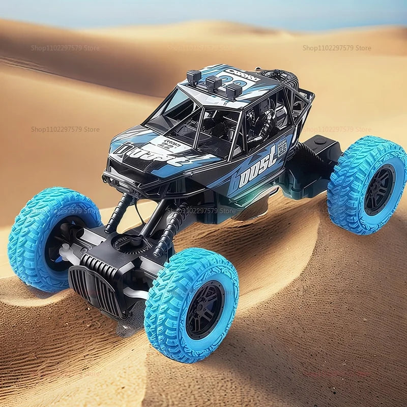 New Remote Control Car With Colorful Flashing Lights, Rubber Wheels, Off-road Toy Car Suitable For Christmas Children's Gifts