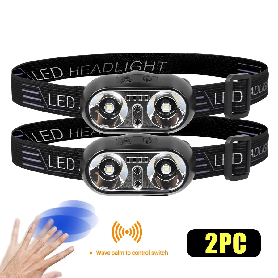 D5 Induction LED Headlamps USB Charging Headlight Camping Flashlight Led Head-Mounted Strong Light Fishing Portable Torch Lamp