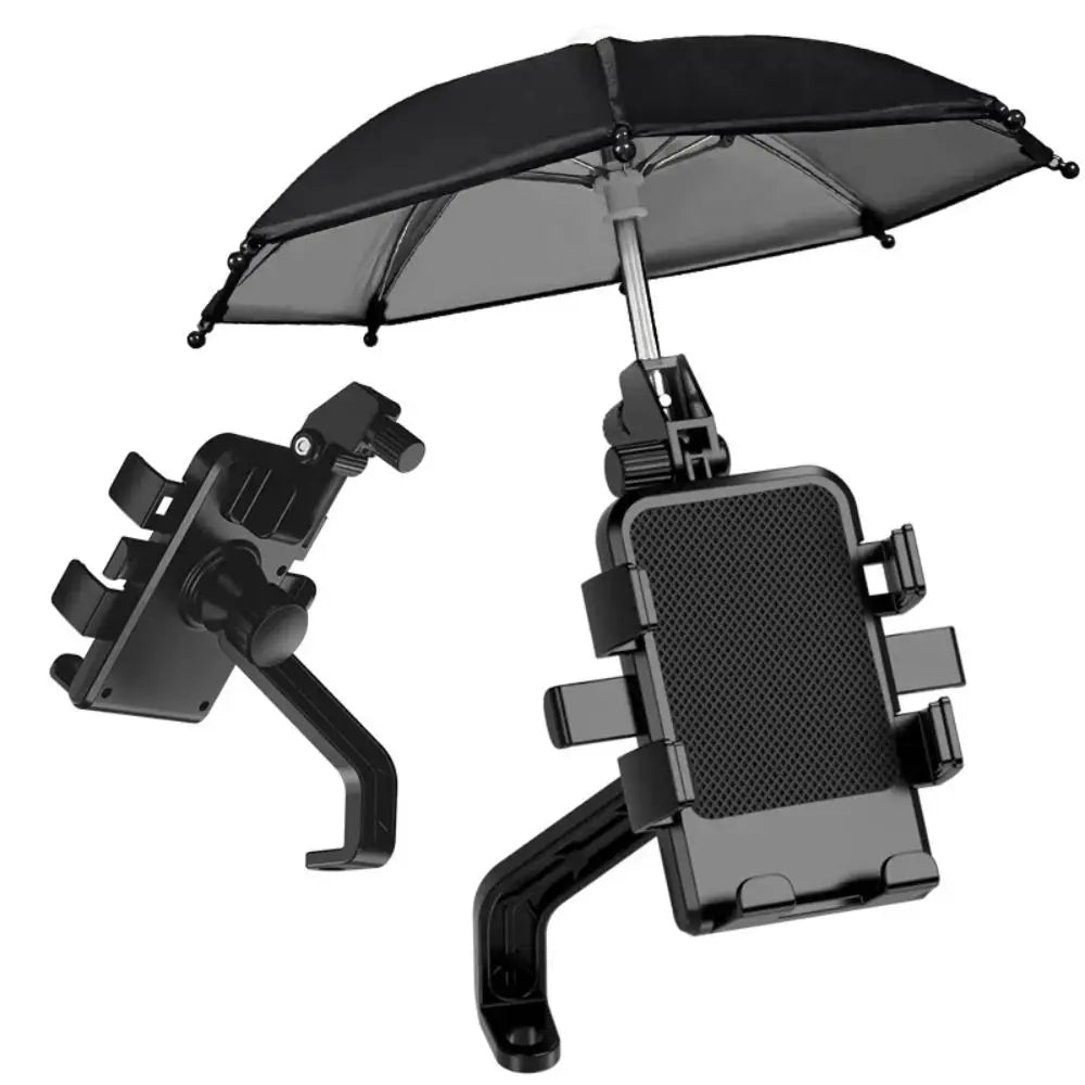 Aluminum Alloy Sunshade Motocycle Phone Holder Adjustable Non-slip Motocycle Mobile Phone Stand Stable for 5-7.2inch Cell Phone