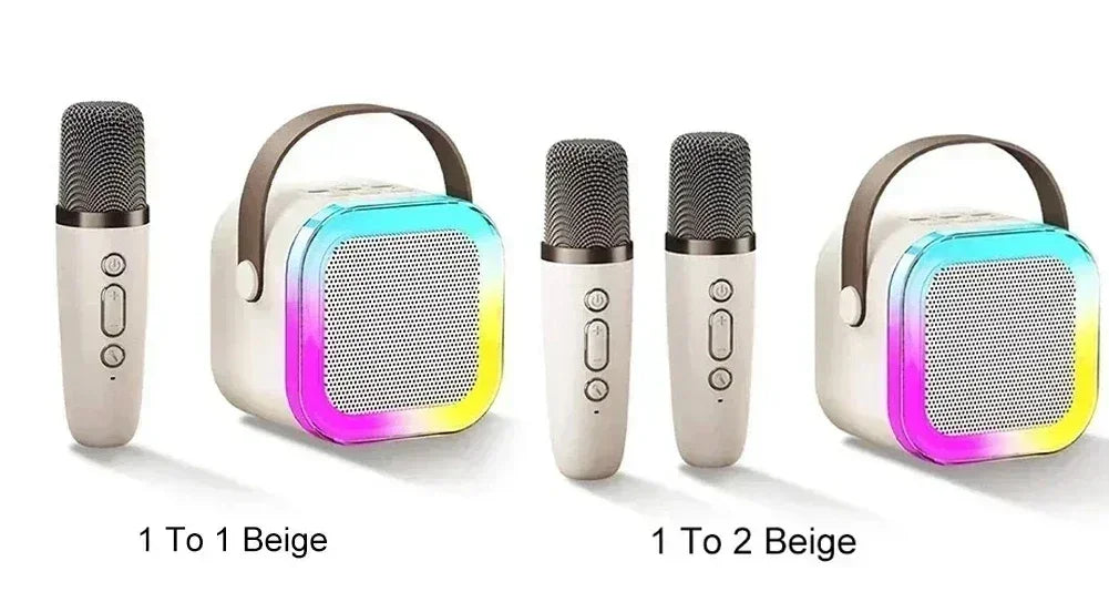Bluetooth K12 Karaoke Machine Portable 5.3 PA Speaker System with Single Dual  Wireless Mic Home Family Singing Children's Gifts
