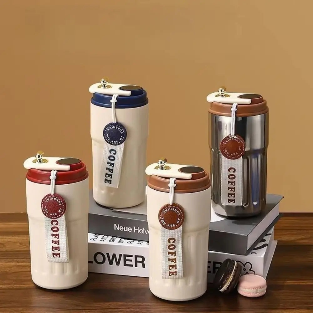 Vacuum Flask 450ML Thermal Water Bottle Creative Portable Coffee Thermos Cup Double Wall Digital Drinking Bottle Travel