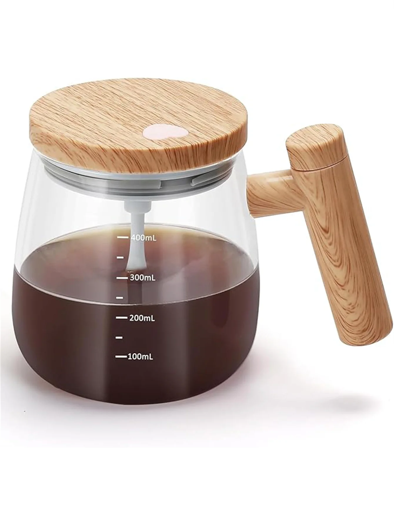 Self Stirring Coffee Mug with Lid,400ML Electric Mixing Cup Self Stirring Coffee Mug Glass Mixing Coffee Mug Rotating Home Offic
