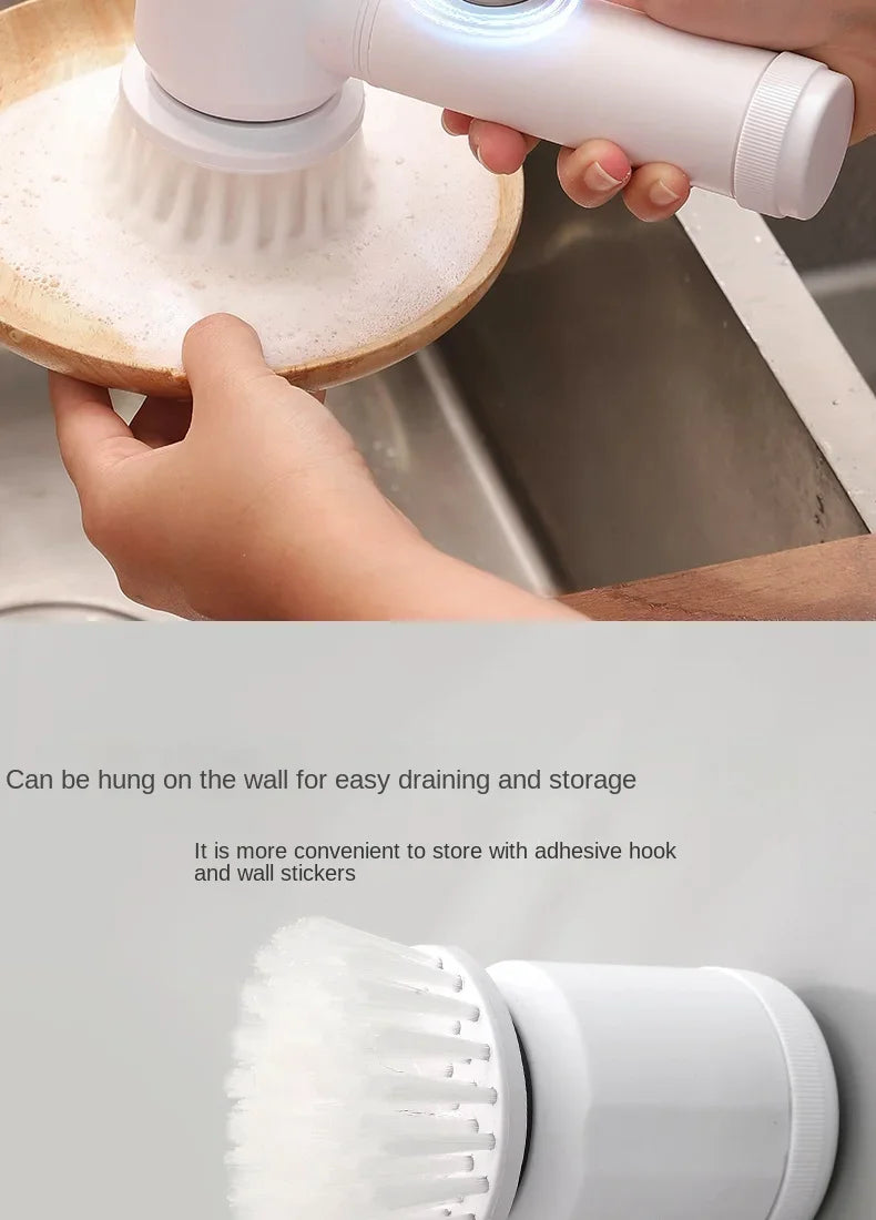 Cordless electric cleaning brush, household kitchen dishwashing brush, bathtub tile cleaning brush, window cleaning brush.