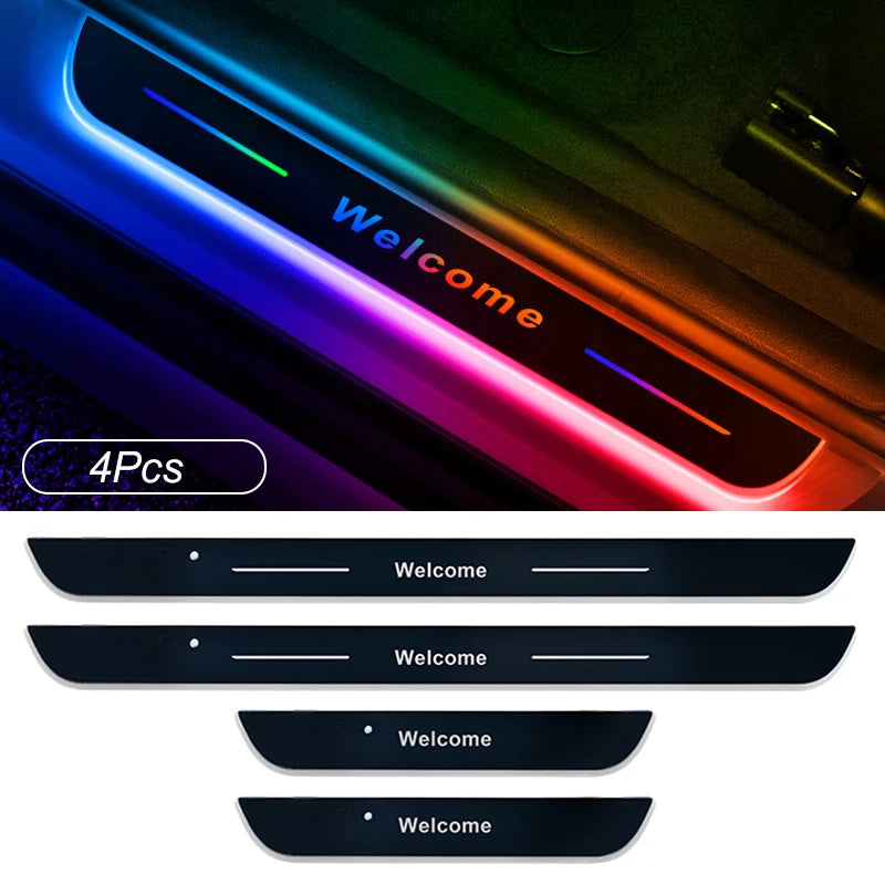 【Customized】Car Door Sill Light LED Car Ambient Lights RGB Welcome Pedal Light For Hyundai Nissan Toyota Mazda B-MW Other Auto