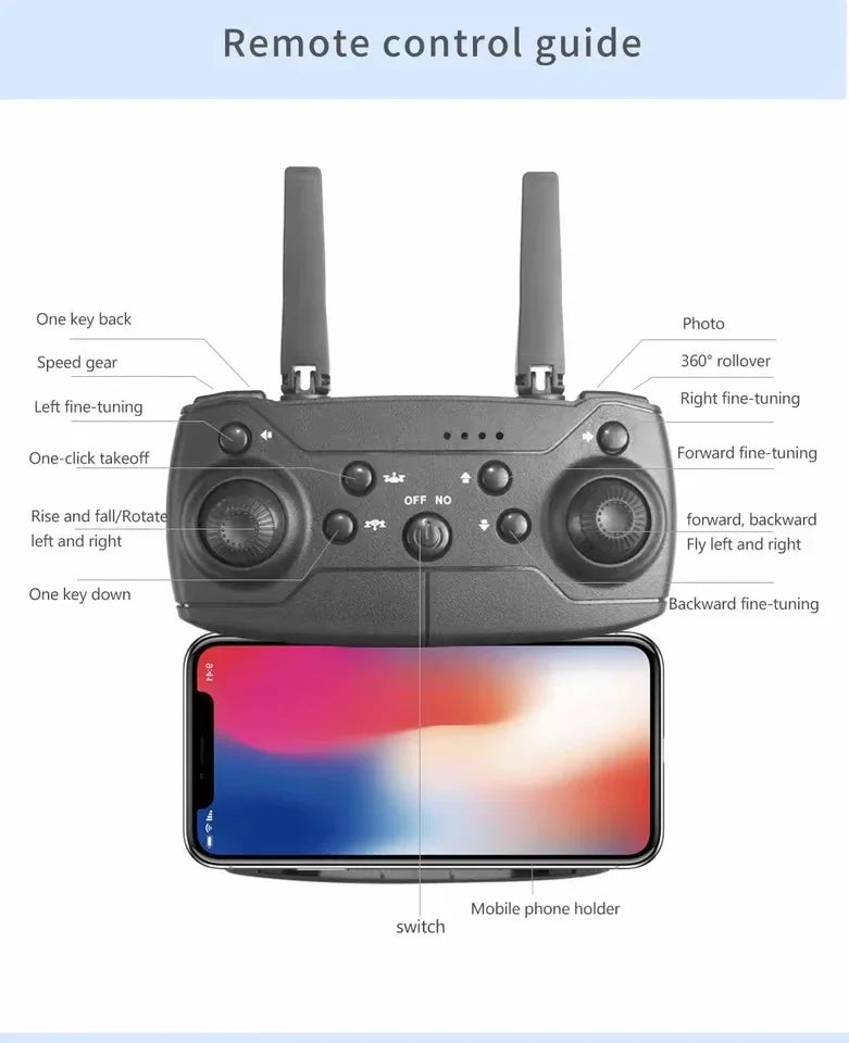 E88 NEW Professional Wide Angle RC Dron HD 4K Camera Mode Foldable Helicopter Aircraft Quadcopter Drone Kid Gift Toys