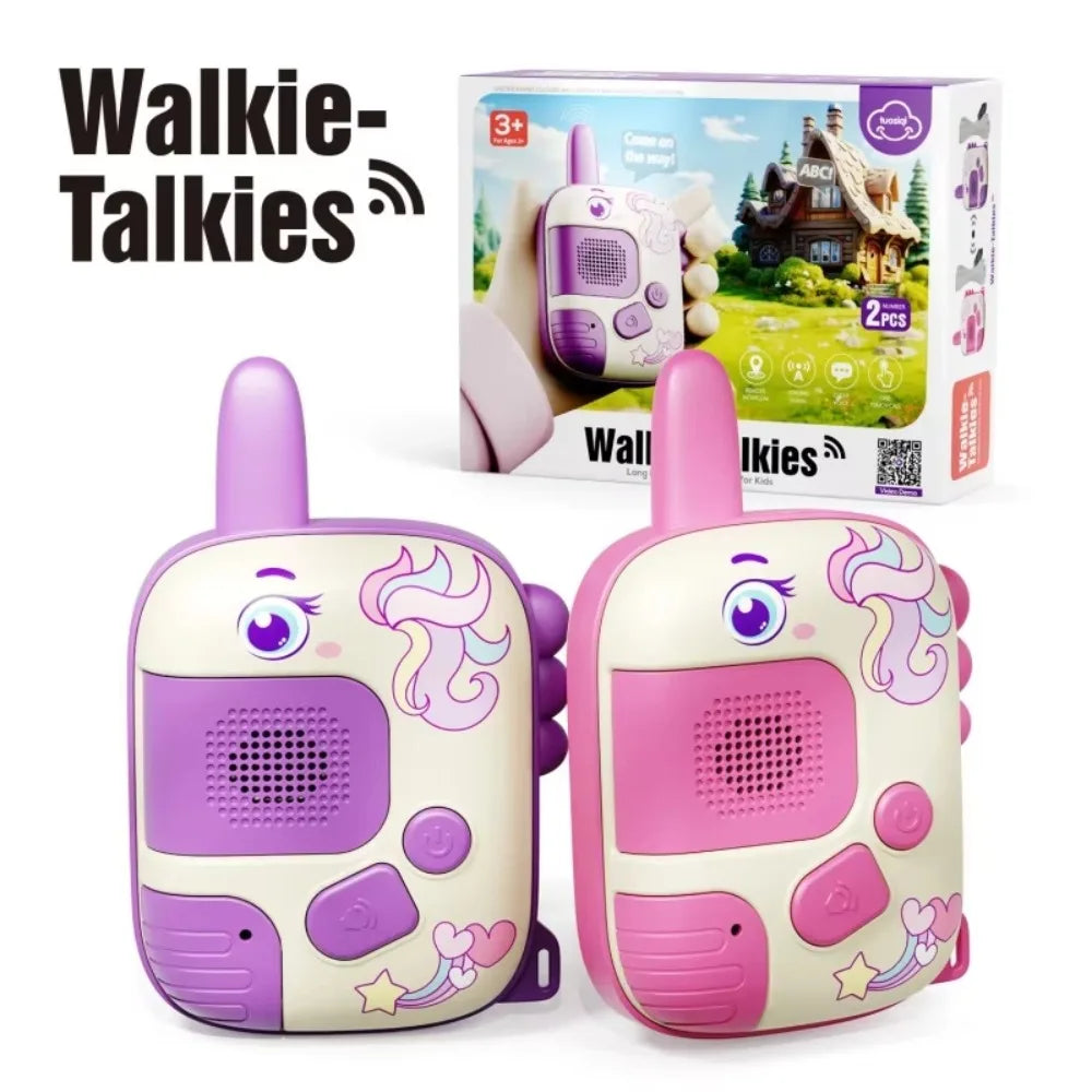 HD Screen Children's Video Intercom Long Range Cartoon Design Video Walkie Talkie Anti-loss with Lanyards Kids Two-Way Radio